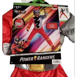Dino Fury Red Power Rangers 2 Piece Toddler Costume 2T Disguise Cosplay